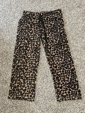 Cheetah Print Fuzzy Pajama Pants Size Medium (8-10)